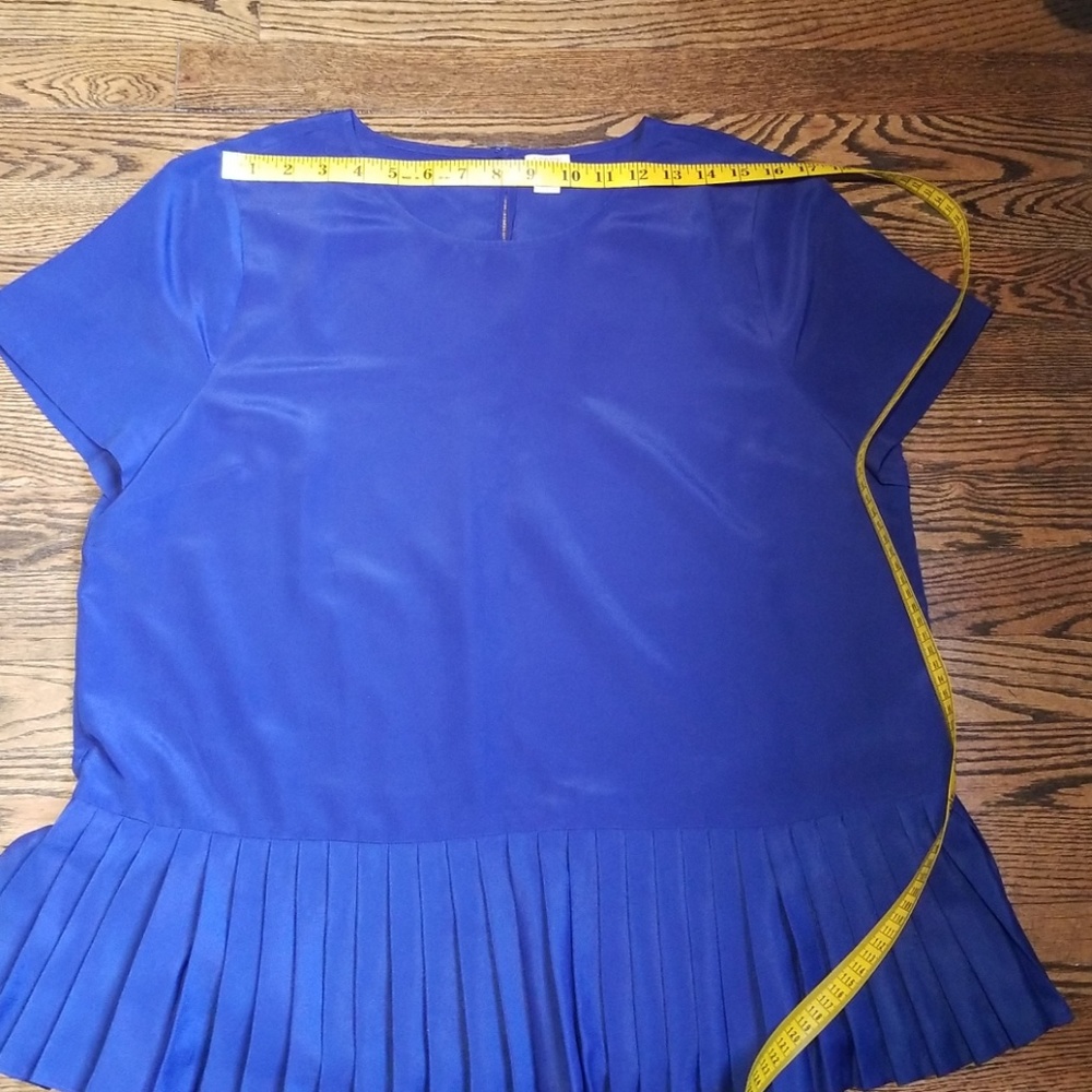 J. Crew Blue Blouse w pleated bottom